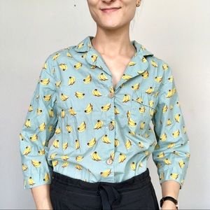 Woodstock Laundry handmade banana print top